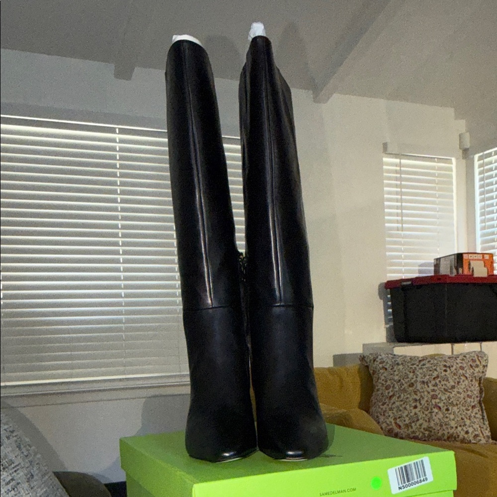 Sam Edelman Sylvia black leather  High Boot size 6 wide calf - Picture 13 of 14